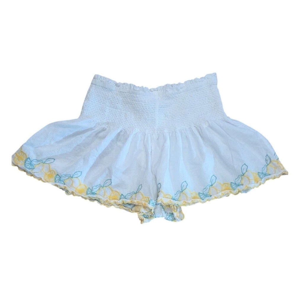 Joie Lemon Embroided Smocked Cotton Ecocore Garden Fairy Short Bloomers Small